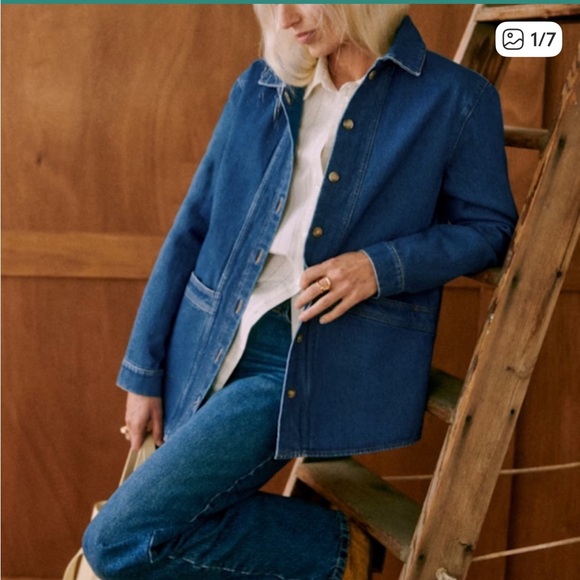 Sezane Denim Will Forever Jacket Size Large Womens - Picture 6 of 6